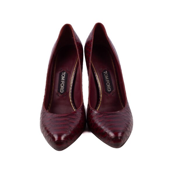 TOM FORD dark red python leather stiletto heel shoes - Picture 3 of 8